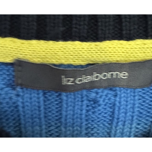 PS Cable Knit Striped Pullover Sweater Size Petite Small Preppy Collegiate NWT - Picture 5 of 6